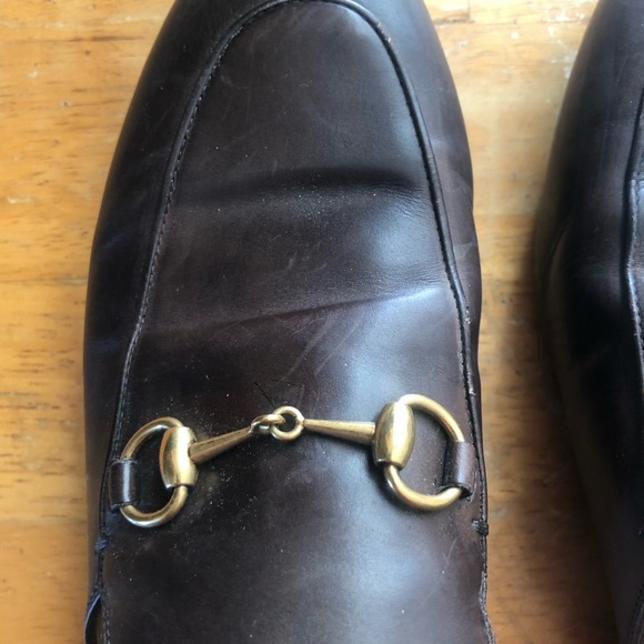 GUCCI Princetown Horsebit Chocolate Brown Leather Mules Slides Size 38.5, 8.5 - Picture 9 of 16